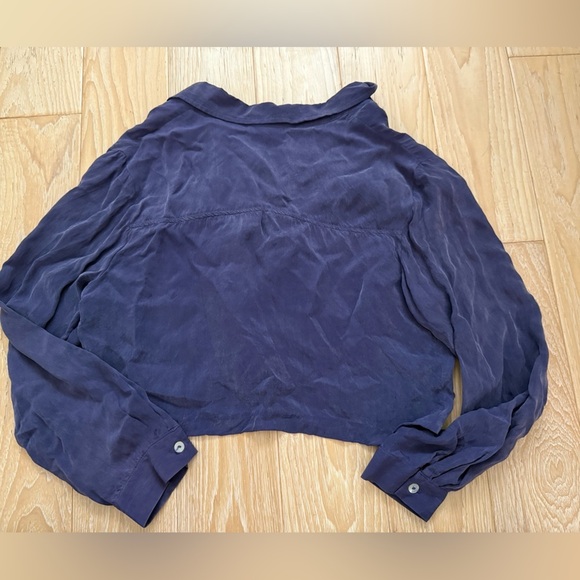 Vintage Rabbit rabbit rabbit Women's blue/ purple Blouse retro modern cropped - Picture 8 of 9